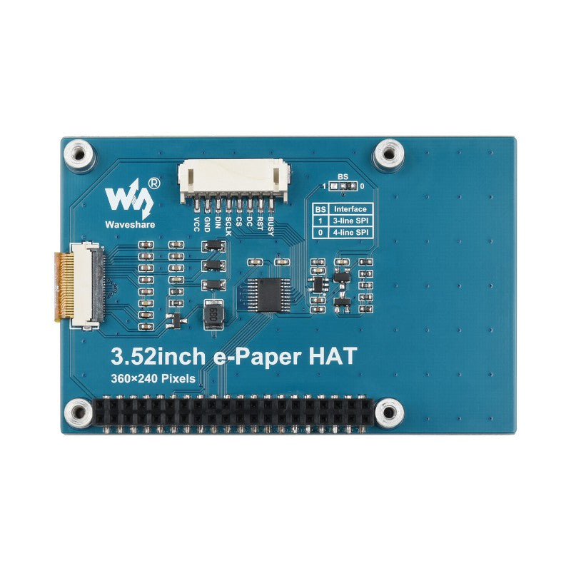 Waveshare 3.52inch e-Paper HAT, 360x240, SPI Interface