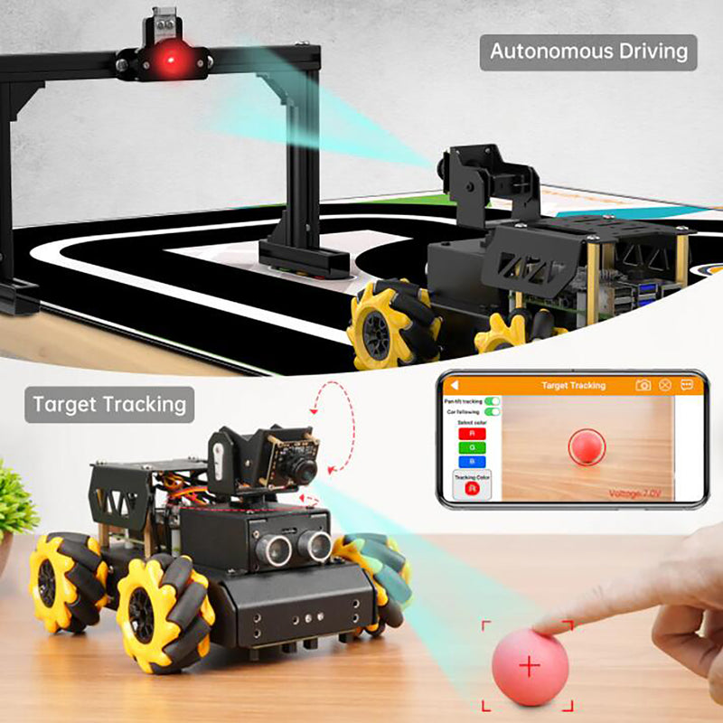 Hiwonder TurboPi Raspberry Pi Omnidirectional Mecanum Wheels Robot Car Kit with Camera, Open Source, Python for Beginners (No Raspberry Pi included)