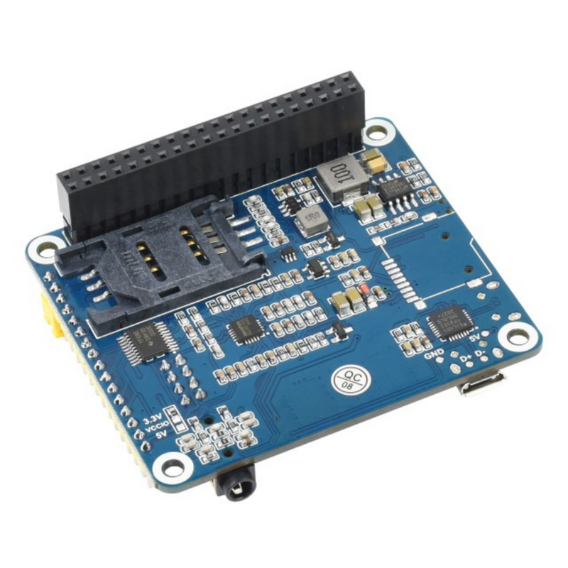 SIM7600A-H 4G/3G/GSM/GNSS/LTE CAT4 HAT for Raspberry Pi (North America)