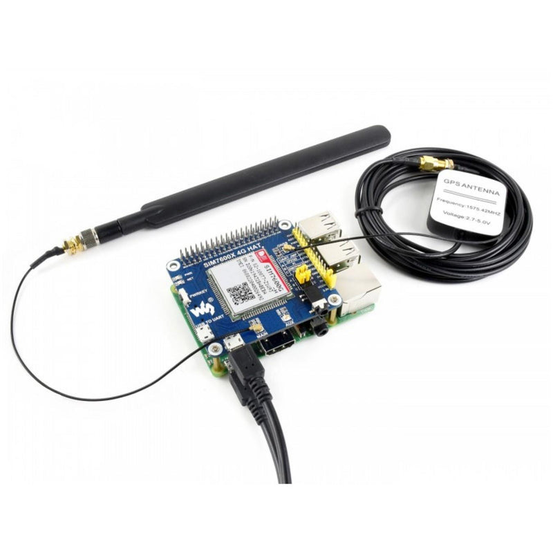 4G/3G/2G/GSM/GPRS/GNSS HAT for Raspberry Pi LTE CAT4 (Global Version)
