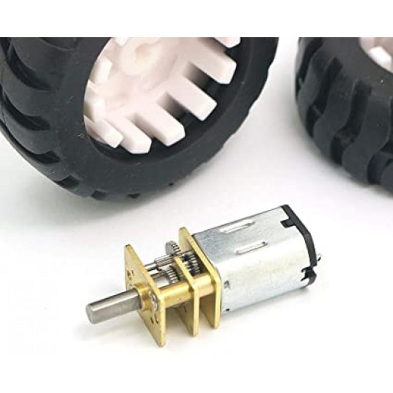 6V N20 Micro Gear Motor w/ Rubber Wheel (1 Pair)
