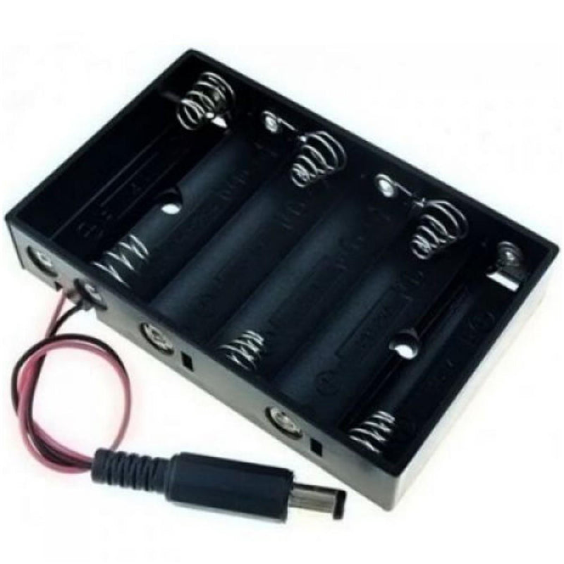 6xAA Battery Holder with Power Jack