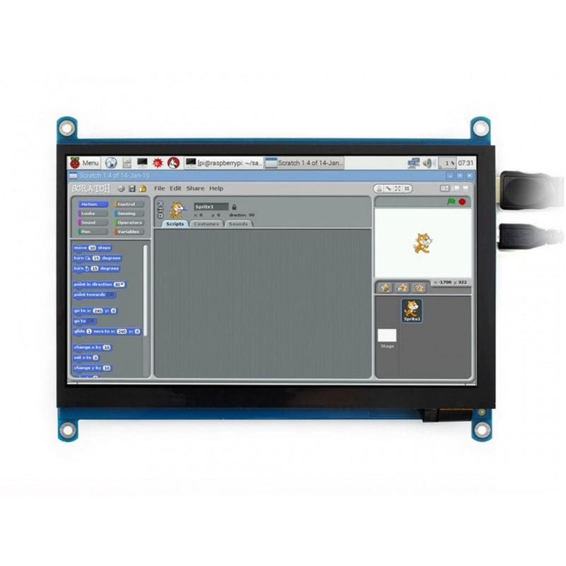 7-In HDMI LCD 1024x600 IPS Capacitive Touch Screen
