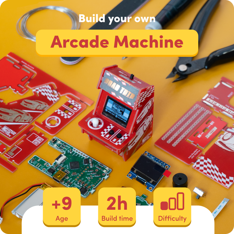 Microcade Kit - Build &amp; Code Your Own Game Console | Electronics &amp; Science Projects | DIY Educational Fun, STEM Toys for Kids Ages 8-12 +