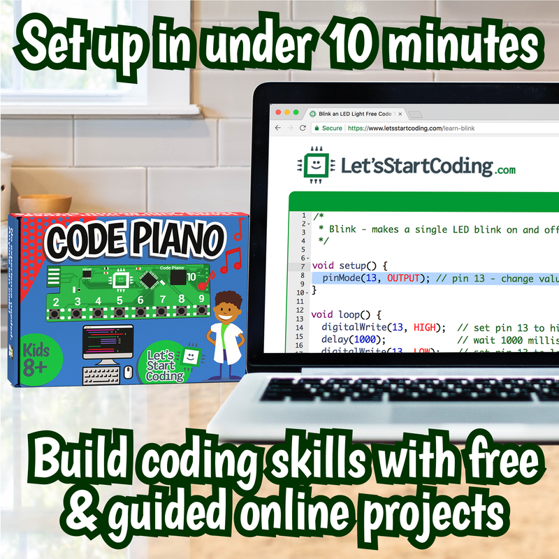 Code Piano S.T.E.M. Coding Toy for Kids 8-12 | Learn Real Coding and TechSkills | Includes Access to 20+ Online Projects | Block and Typed Programming