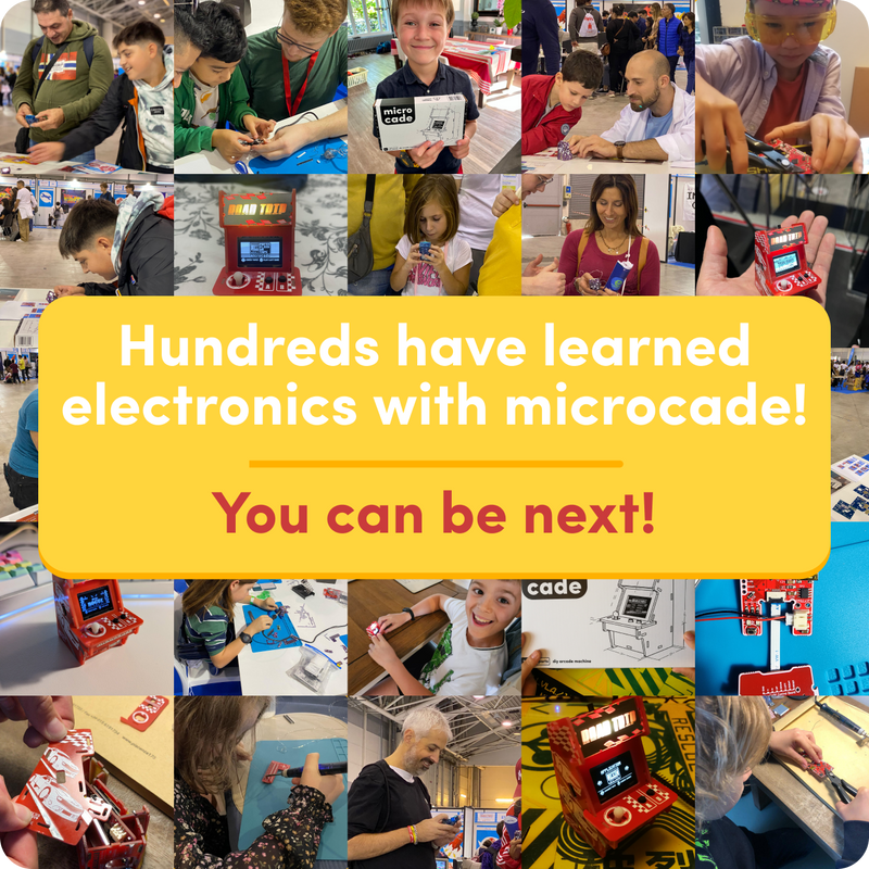 Microcade Kit - Build &amp; Code Your Own Game Console | Electronics &amp; Science Projects | DIY Educational Fun, STEM Toys for Kids Ages 8-12 +