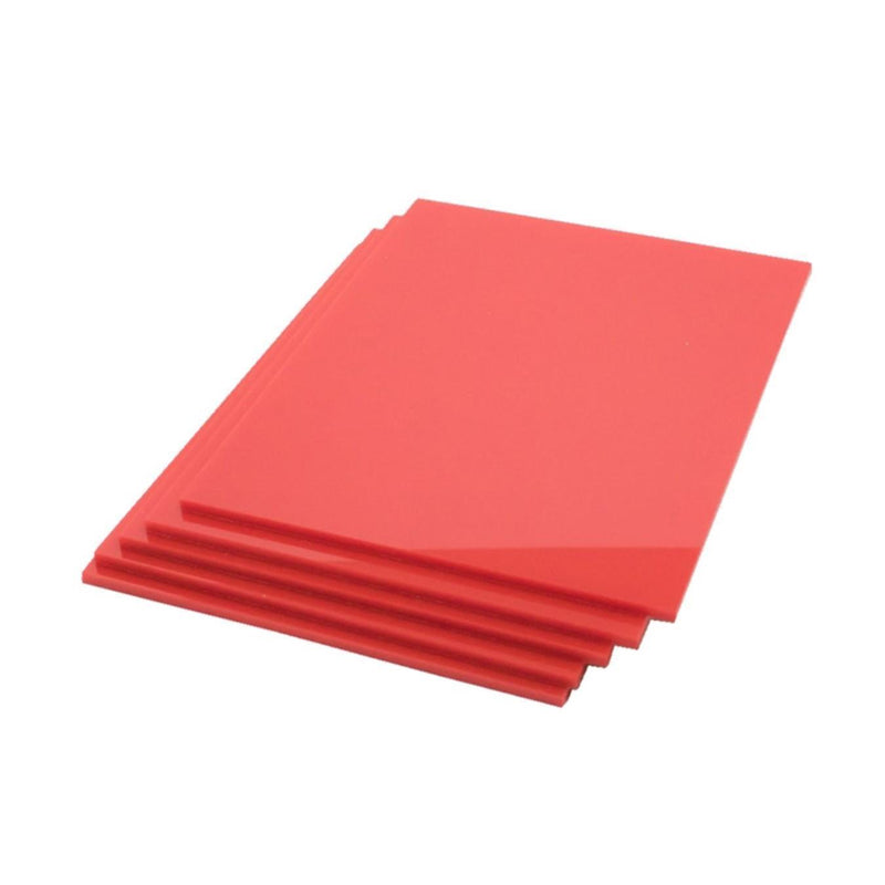 Acrylic 3mm Sheet 4" x 5" Red (5pk)
