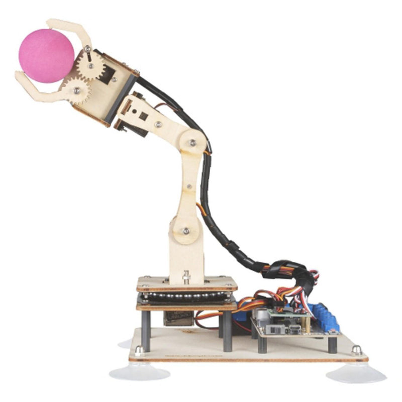 Adeept 5-DOF Arduino Compatible Programmable Wooden Robot Arm Kit w/ OLED Display