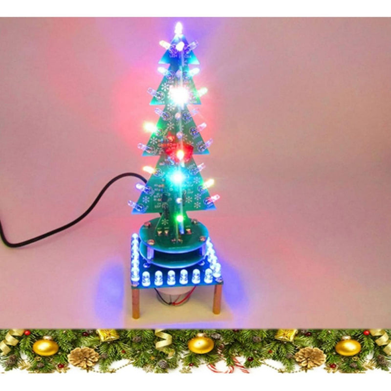 Adeept Colorful Rotating 3D RGB Christmas Xmas Tree LED DIY Soldering Kit