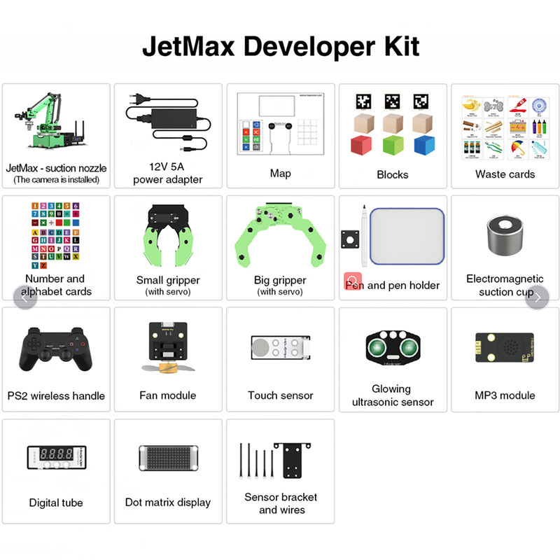 Hiwonder JetMax JETSON NANO Robot Arm ROS Open source Vision Recognition Program (Developer Kit)
