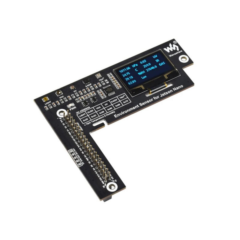 Waveshare Environment Sensors Module for Jetson Nano, I2C Bus w/ 1.3in OLED Display