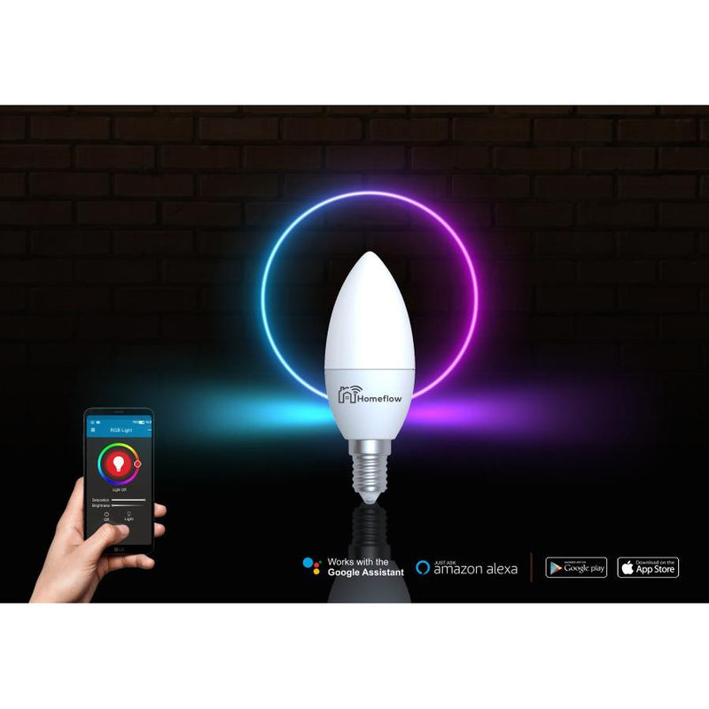 Homeflow WiFi Smart Light Bulb E14 5W RGB + Cold White