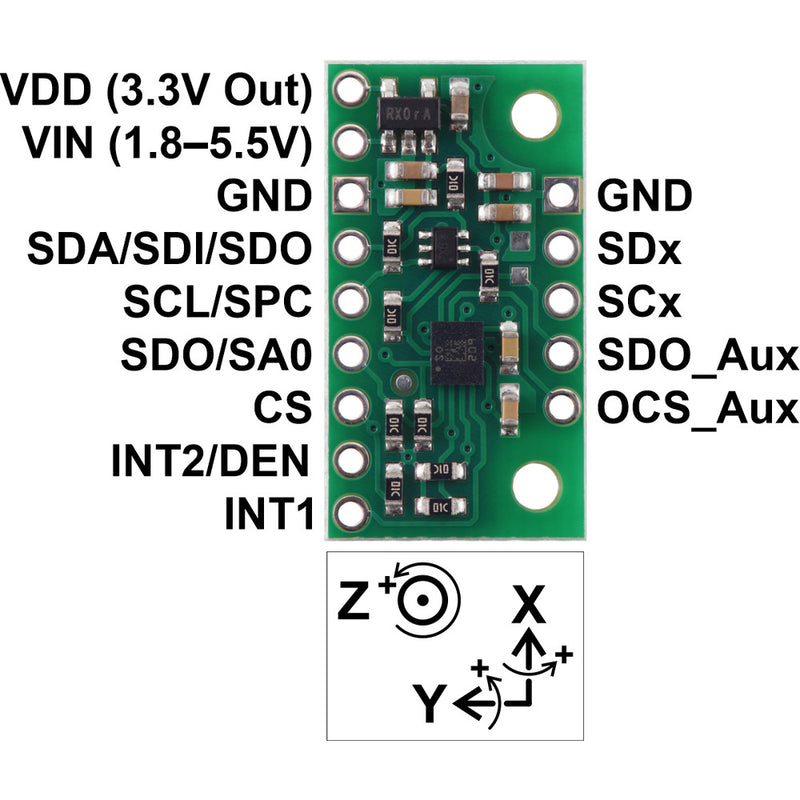Pololu LSM6DSO 3D Accelerometer & Gyro Carrier w/ Voltage Regulator