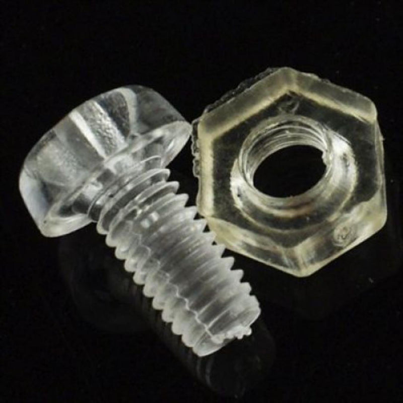 M3 x 6mm Clear Nylon Screws and Nuts (10)