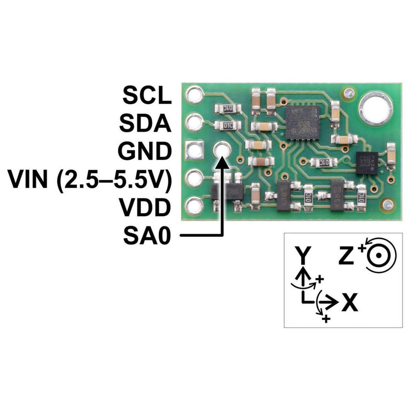 MinIMU-9 v5 Gyro, Accelerometer and Compass (LSM6DS33 and LIS3MDL Carrier)