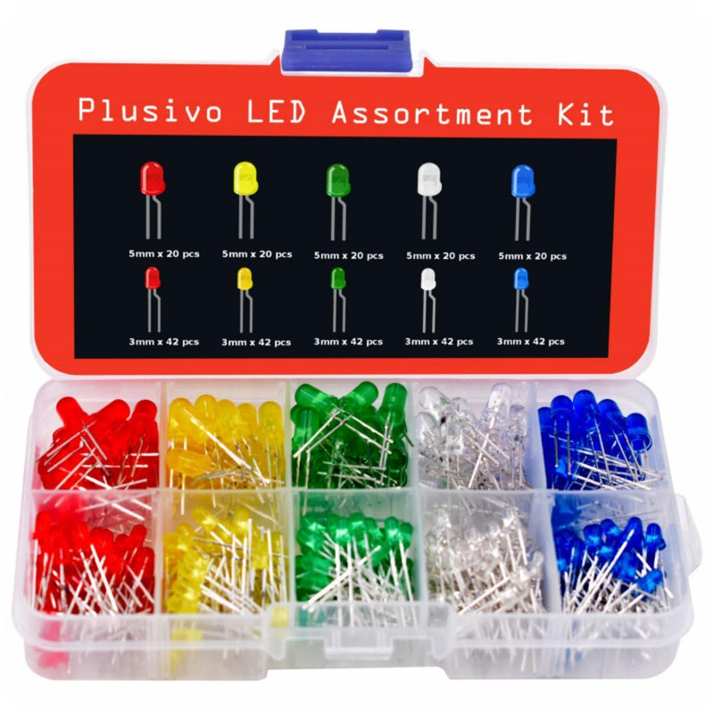 Plusivo Diffused LED Assortment Kit w/ Bonus Resistor Pack
