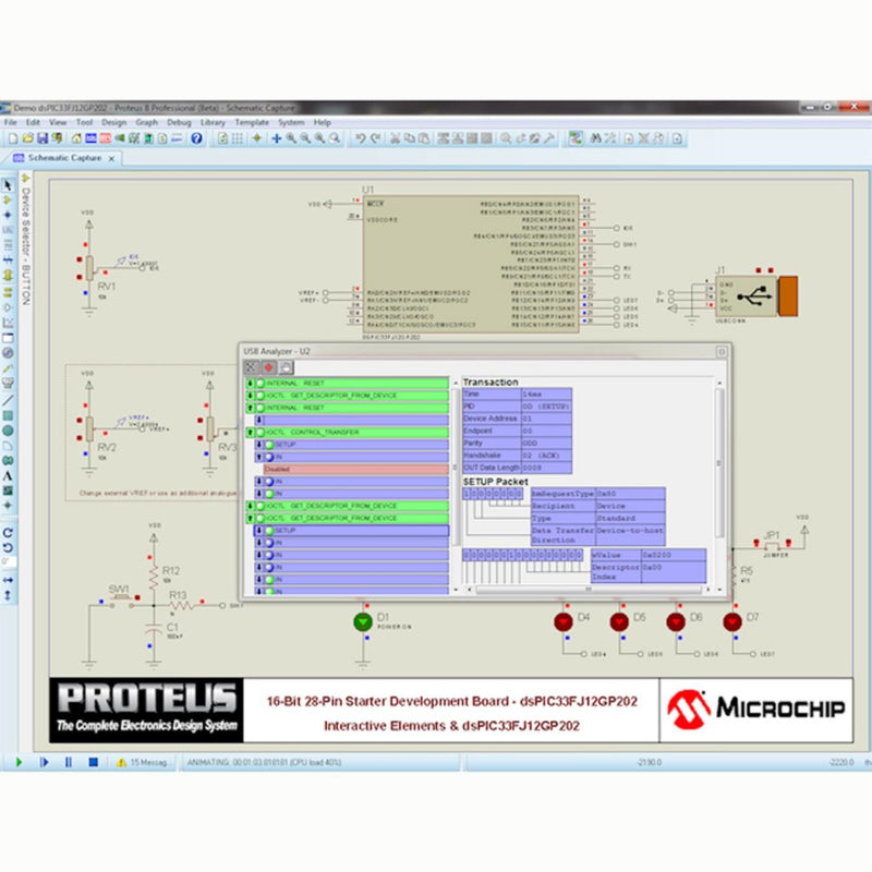 Proteus VSM Software for PIC16 Microprocessor