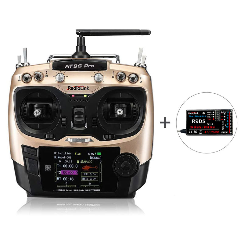 RadioLink AT9S PRO 2.4GHz 12CH Transmitter w/ R9DS 10CH Receiver