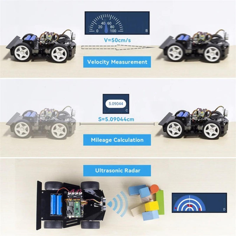 SunFounder 4WD Robot Car Kit for RPi Pico, MicroPython & App Control