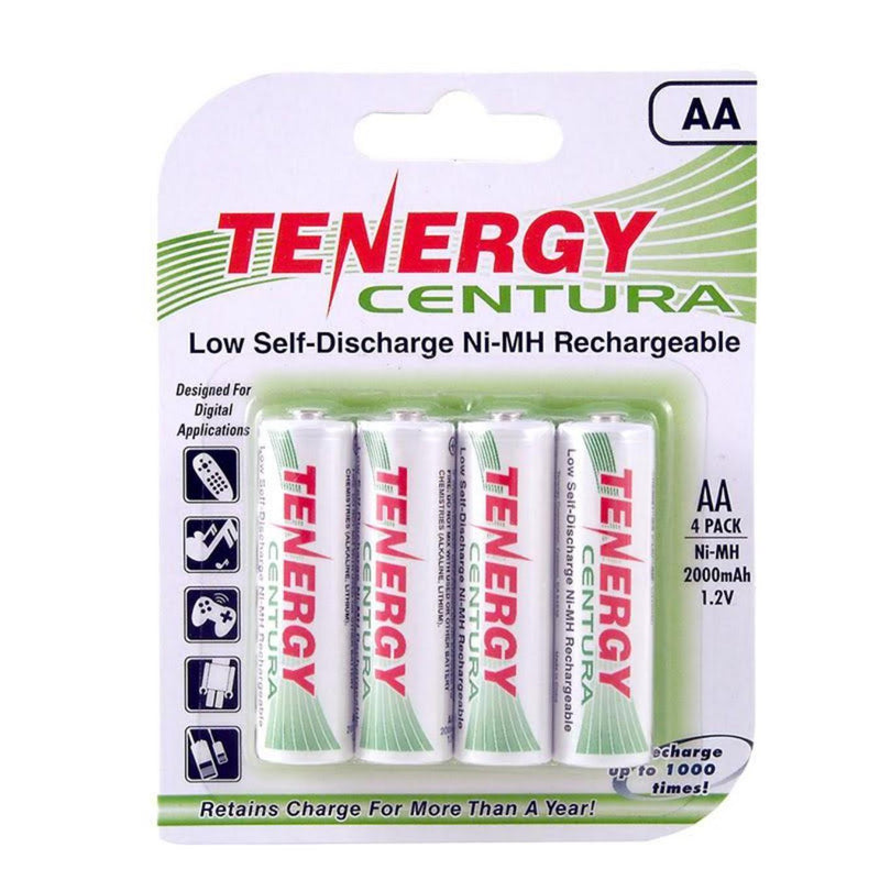 Tenergy 1.2V 2000mAh Ni-MH AA Rechargeable Batteries (4 pk)